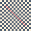 One-pixel red stroke on cream and slate checkerboard