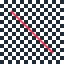 Original 64 pixel shirt-front preview with 2 pixel source line on 4 px checker A background