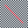 96-pixel checkerboard preview of the two-pixel source line at a minimum-count offset
