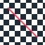 Two-pixel red line on an 8-pixel checkerboard at its maximum-count offset